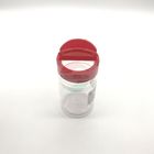 Shaker Cap ประเภทพลาสติกใสถัง / ภาชนะบรรจุเครื่องเทศพลาสติกที่มีการรับรองจาก FDA ฝาแดง