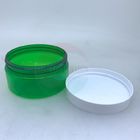 Empty Plastic PET Jar With Green Body / Cream Jars Cosmetic Packaging