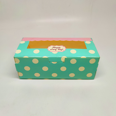 กล่องของขวัญกระดาษรีไซเคิล CMYK ที่จับเกรดอาหารกล่องกระดาษแข็งแบบกำหนดเอง Take Away Cake Box