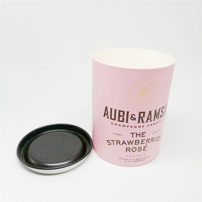 Custom Logo Food Grade Laundry Beads Cylinder Coffee Tea Kraft Paper Tube With Metal Lids