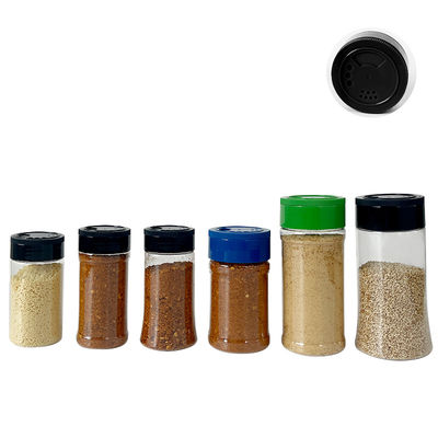 Food Grade Clear Plastic Can with Twist Lids Butterfly Open Lids for Seasoning Spice Salt Sugar