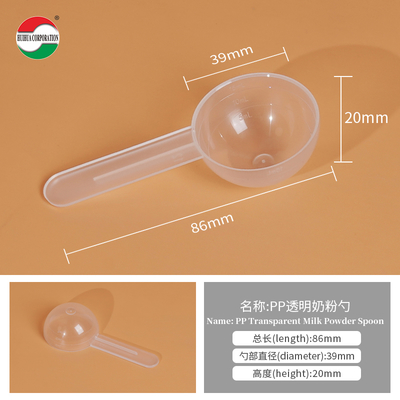 Wholesale Food Grade Short Handle PP Plastic Round Bottom Scoop 5ML 10ML 15ML Transparent Powder Liquid Measuring Spoon
