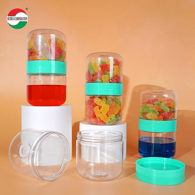 Food Grade PET Double Sided Bottle Clear Plastic Cylinder Clear Plastic Cylinder Screw Lid Easy Open End