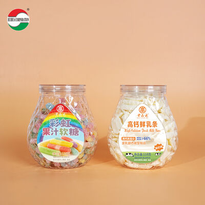 670ML Custom Size PET Plastic Food Grade Jar Transparent Plastic Cans Packaging With Lids