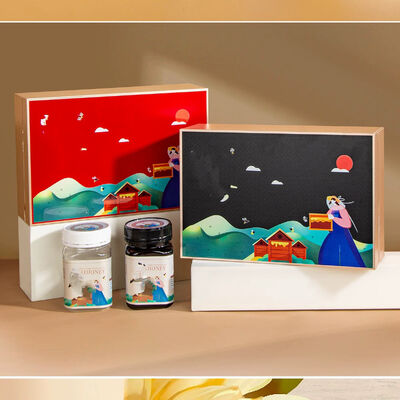 Custom Cardboard Honey Sachet Glass Jar Packing Gift Box Luxury Empty Honey Bottle Jar Packaging Box