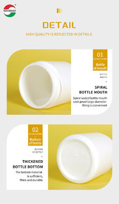 Custom Logo White HDPE Supplement Bottle Child Resistant Cap and Vitamin Capsule Medicine Bottle