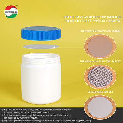 Custom Logo White HDPE Supplement Bottle Child Resistant Cap and Vitamin Capsule Medicine Bottle