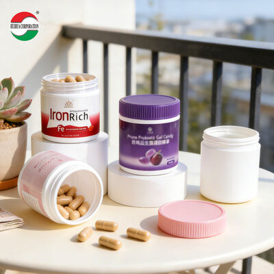 Factory HDPE PET Bottles Flip Wide Mouth Cylinder Plastic for Effervescent Tablets Calcium Tablets Fruit Powder