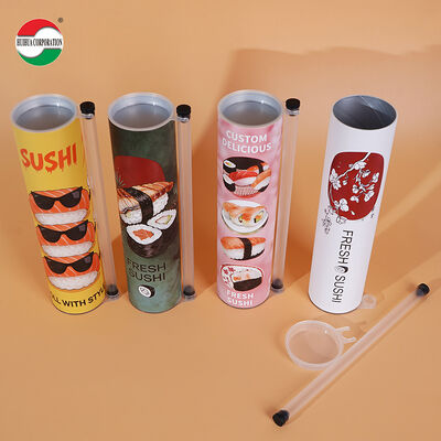 Food Grade Sushi Push Pop Paper Tube Kraft Foil Lined 52mm 220mm Custom Height OEM Wholesale Distributor Supply