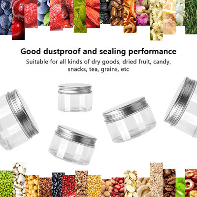 Food Grade 100ML 300ML 500ML 800ML 1000ML PET Can Closures Plastic Screw Aluminum Lid Caps for Wide Mouth Bottles Plastic Jars