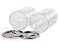 Food Grade PET Plastic Clear Plastic Cylinder , Aluminum Easy Open End Tube