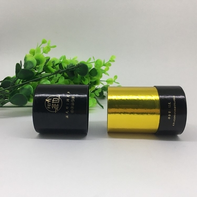 Custom Loose-Leaf Tea Gold Paper Tube Packaging with Clear Cut Out and 128/157g Art Paper