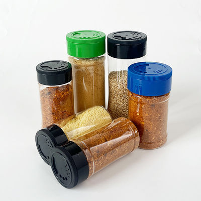 Food Grade Clear Plastic Can with Twist Lids Butterfly Open Lids for Seasoning Spice Salt Sugar