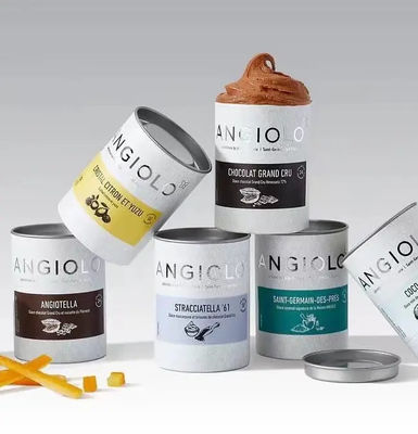 High Quality Wholesale Ice Cream Round Circular Box Empty Biodegradable Kraft Craft Cylinder Eco-Friendly Paper Tube Packaging With Metal Lid