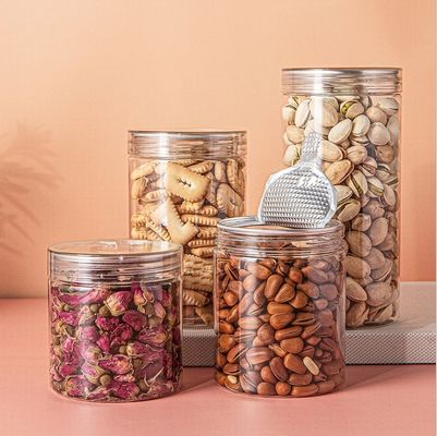 500ml 700ml 800ml 1000ml  85*115 85*120 85*130 Transparent Clear PET Can Plastic Jar Top Screw Cap for Nuts  Pistachio
