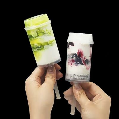 อาหารเกรดธรรมเนียม Push Pop Cake PET Tube พลาสติกบรรจุ Sushi Push Pop Container กระบอก Push Up Tube การบรรจุ