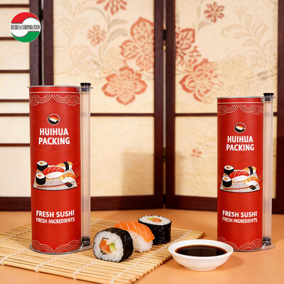 บรรจุภัณฑ์หลอดกระดาษเป็นมิตรกับสิ่งแวดล้อมสำหรับอาหารเกรดสำหรับซูชิ พร้อมโลโก้ที่กำหนดเองและท่อซอสถั่วเหลือง