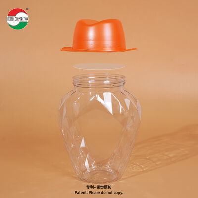 New Product Hat-Shaped Lid PET Can Plasticbottle Food Grade Wide Mouth Cans Hot Sale Factory Made