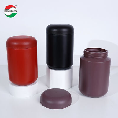 Factory Price Cosmetic Food Packaging Black HDPE Protein Powder Container Jar With Screw Cap