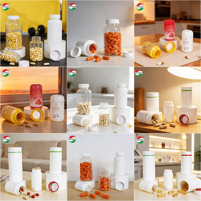 Factory Direct Sales HDPE Medicine Plastic Bottle with Gasket for Vitamin Supplement Pill Empty Jar Packaging