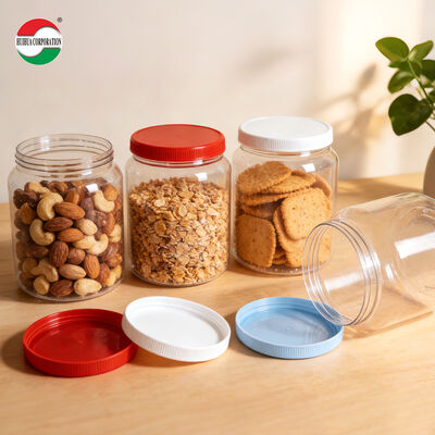 2000ml 2200ml 2625ml กระปุกขนมหวานปากกว้าง กระปุกเก็บพลาสติก PET