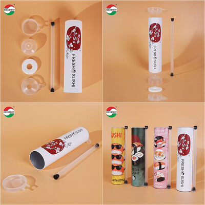 OEM 52mm 220mm Sushi Push-Up Tube and PP Sauce Tube Set for Soy Sauce Syrup Take away Condiments Food Packaging Length