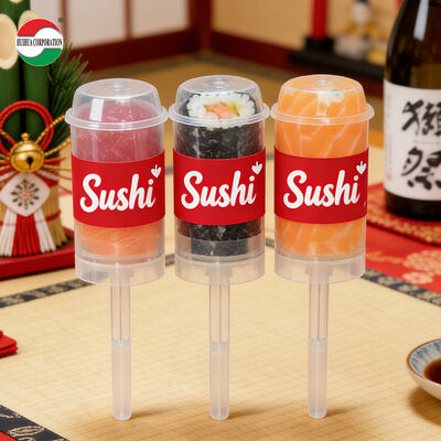 อาหารเกรดธรรมเนียม Push Pop Cake PET Tube พลาสติกบรรจุ Sushi Push Pop Container กระบอก Push Up Tube การบรรจุ