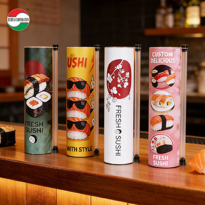 OEM 52 มม. 220 มม. ซูชิ Push - Up Tube และ PP ซอสชุดหลอดสำหรับน้ำเชื่อมซอสถั่วเหลือง Take away เครื่องปรุงรสอาหารบรรจุภัณฑ์ความยาว