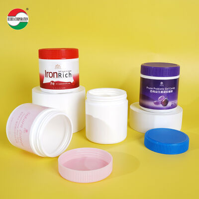 ขวดพลาสติก HDPE สีขาวเกรดอาหารแบบกำหนดเองพร้อมฝาเกลียวสำหรับผลิตภัณฑ์เสริมโปรตีนผง