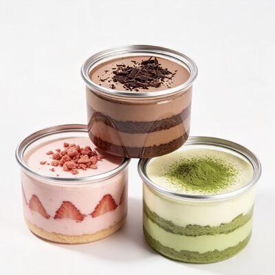 Round Clear Plastic Cake Packaging Can with Lid for Dessert Tiramisu and Mousse Cake Display