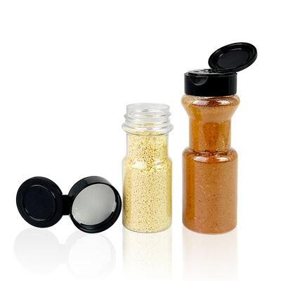 เกลือพริก Chili Cookie Seasoning Cylinder Container Screw Cap PET กระปุกพลาสติกเครื่องเทศ พร้อมการพิมพ์จอสําหรับเครื่องครัว