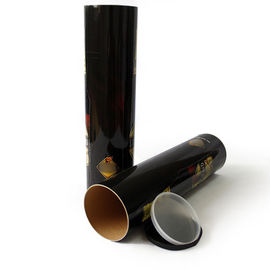 กล่องกระดาษสีดำบรรจุภัณฑ์สำหรับแผนที่ / เอกสารพร้อมฝาพลาสติก PP