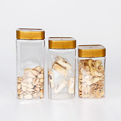 Food Grade PET Square Plastic Can with Screw Cap 400ml-800ml