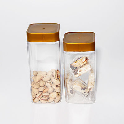 Food Grade PET Square Plastic Can with Screw Cap 400ml-800ml